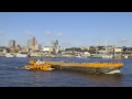 4K Ultra HD Relaxing Video: Hamburg, Germany - Hafen (Harbor), Elbe, Ships, City + St. Pauli Skyline
