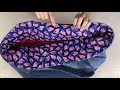 how to sew a denim tote bags tutorial. sewing diy a large denim tote bags tutorial. upcycle denim.