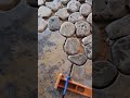 tile shower pebble scribe installation