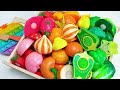 Relaxing Cutting Fruits and Vegetables ASMR, Red Apple | Satisfying Video Wooden & Plastic