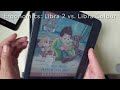 Screen compare of NEW Kobo Libra Colour vs. Kobo Libra 2 vs. Kindle Voyage in different conditions