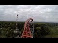 Sky Scream Roller Coaster POV Premier Launched Ride Holiday Park Germany Achterbahn