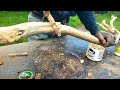 Making an awesome FLOOR LAMP from an African Redwood Tree branch.