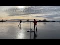 Scenic ice skating in Fryslân (northern part of the Netherlands)