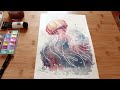 art vlog✨ loose watercolor painting with masking fluid #artvlog #watercolorpainting #paintwithme