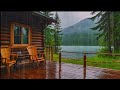 Soft piano & Rain Sounds on the edge of a beautiful lake - Background Music to quickly fall asleep