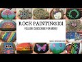 Pulling Colors through Wet White Rocks - Fluid Art with Acrylics || Rock Painting 101