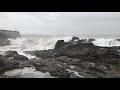 Porthcawl life boat pier slow motion storm Monday 3rd January 2020