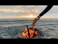 Beach Bonfire Sunset To Night | Meditation | Mindfulness