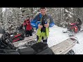 Exploring abandoned gold dredge and snowmobile riding