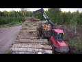 Logging with Valmet 840.3, difficult road, mud, skilled operator