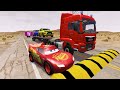 Flatbed Truck Mcqueen  | Transportation with Truck - Pothole vs Car #48 - BeamNG.Drive