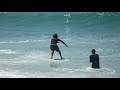 Pro Skimboarders Go For Big Summer Swell - Raw Footage