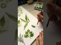 EASY! HOW TO PAINT 9 types of LEAVES step by step painting tutorial  (only by using one round brush)