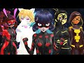 【MMD】Miraculous ☆ Akumatized Heroes (part 1) Transformations「Villains FANMADE」
