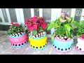 Easy DIY Colorful Flower Pots from Recycled Plastic Bottles for Lovely Garden