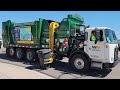 Waste Management 2023 Autocar ACX McNeilus ZR Garbage Truck Collecting Cool Trash Carts!