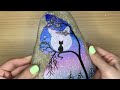 Cat🐱 Beautiful Night Easy to Paint | Relaxing Acrylic Painting for Beginners