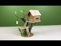 Wow! a house on a tree | making a small cardboard house  with light
