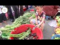 Very busy view in​ street food market in morning | Lim Chheanghor wet market view