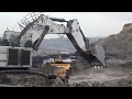 Big digger LIEBHERR 9350 loading HD 785 Komatsu & OHT 777D Caterpillar #excavator #komatsu #cat