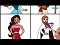 How to draw Princesses Disney - Ariel, Moana, Belle, Elena, Anna and Aurora for Kids & Toddlers