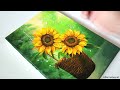 How to paint Sunflowers in a basket / Acrylic Painting