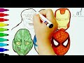 How to Draw Superheroes Characters Faces | Easy Drawing and Coloring Avengers Faces.