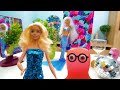Creating Party Outfit For Doll || Curly Hair & Shiny Dress
