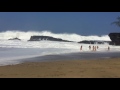 Giant Wave Crash Lumaha'i Beach in Kauai, Hawaii