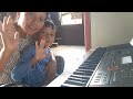 Practicing keyboard with my children