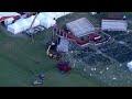 Aerial footage of scene after shooting at Trump rally in Butler, Pennsylvania