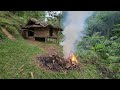 Complete the window for the bamboo house.