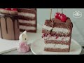 체리 초콜릿 케이크 만들기 : Cherry Chocolate Cake Recipe | Cooking tree