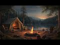 Summer Ambience sounds of Crackling Fire in Forest, white noise, Cozy Fire, sleep music, Nature
