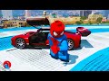 Novo Desafio com CARROS Homem Aranha e Super Heróis - GTA V