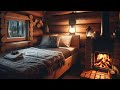 Night Cozy Cabin Ambience with Rain and Fireplace Sounds,Let the sound of rain wash away your stress