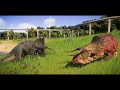 T-REX vs TRICERATOPS vs NASUTOCERATOPS - Jurassic World Evolution 2