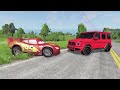 TRANSPORTING PIXAR CARS & FRUITS WITH COLORED & JOHN DEERE vs CLAAS vs TRACTORS - BeamNG.drive #962