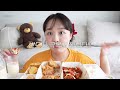 Snowing Cheese & Spicy chicken MUKBANG 🧀🔥(feat.Cheese balls, Potato chips) Eating show ASMR :D