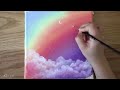 Dreamy Day 🌈Rainbow Sky & Clouds | Step by step Acrylic Painting #144