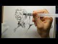 Drawing a Lion ink and waterbrush STEP BY STEP Tina Schmidt 101-8