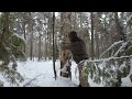 An Abandoned Hut saved me from a Blizzard. Winter Snowstorm in the Woods