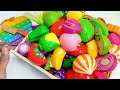 Satisfying Video | Cutting Red Apple Fruits and Vegetables | Wooden & Plastic ASMR Squishy