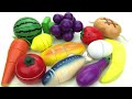 Fun Learning Names of Fruit and Vegetables Wooden Toys Cutting Fruit Education videos Fun for Kids