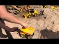 Bulldozer play in sandbox