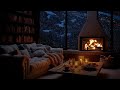 Deep Sleep with Blizzard & Fireplace Sounds | Winter wonderland ASMR | Sleep in the winter ambience