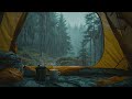 Solo Camping In Heavy Rain | Silence Your Thoughts for Deep Sleep, Relax With Rain & Thunder On Tent
