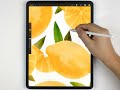 how to paint lemons 🍋 Procreate watercolor tutorial, procreate tips and tricks for beginners