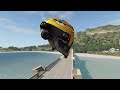 BeamNG.drive - Cars Jump Over A Destroyed Bridge